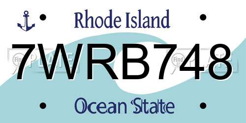 7WRB748 Rhode Island License Plate