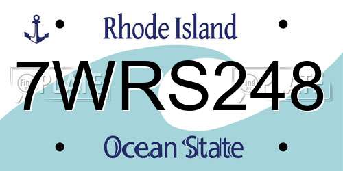 7WRS248 Rhode Island License Plate