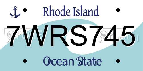 7WRS745 Rhode Island License Plate
