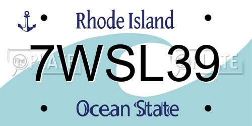 7WSL39 Rhode Island License Plate