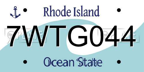 7WTG044 Rhode Island License Plate