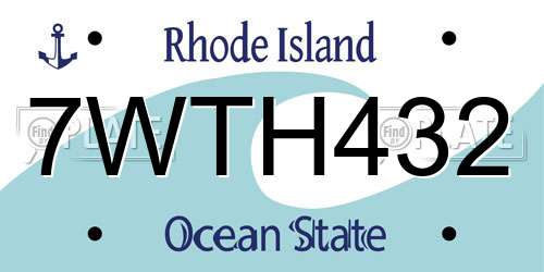 7WTH432 Rhode Island License Plate