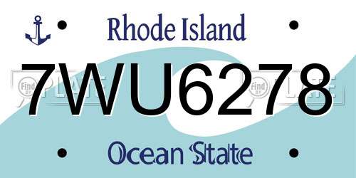 7WU6278 Rhode Island License Plate