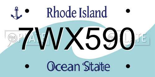7WX590 Rhode Island License Plate