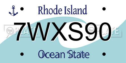 7WXS90 Rhode Island License Plate