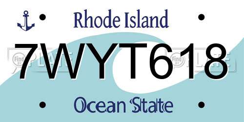 7WYT618 Rhode Island License Plate