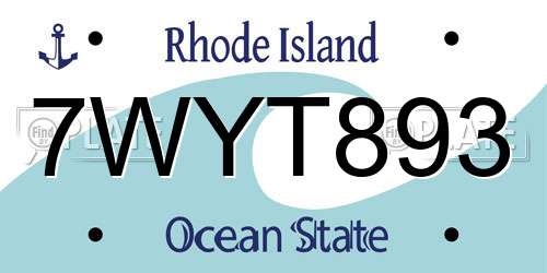 7WYT893 Rhode Island License Plate