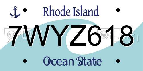 7WYZ618 Rhode Island License Plate