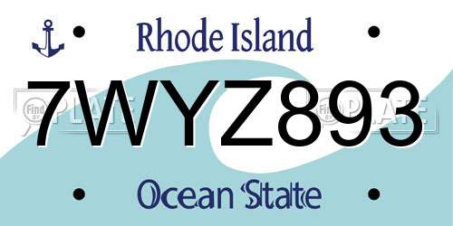 7WYZ893 Rhode Island License Plate