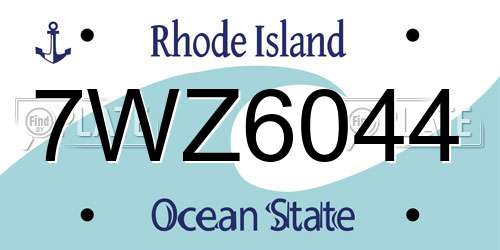 7WZ6044 Rhode Island License Plate