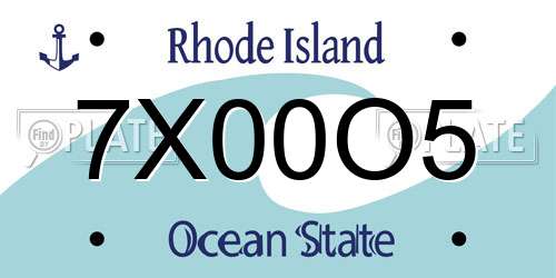 7X00O5 Rhode Island License Plate