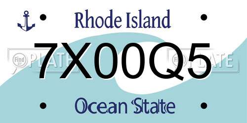 7X00Q5 Rhode Island License Plate