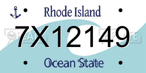 7X12149 Rhode Island License Plate