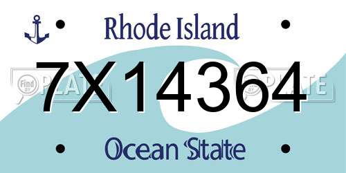 7X14364 Rhode Island License Plate