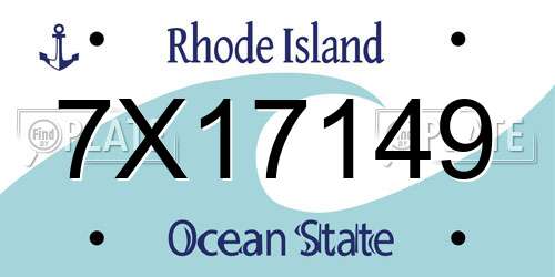 7X17149 Rhode Island License Plate