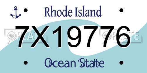 7X19776 Rhode Island License Plate