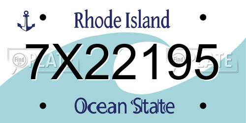 7X22195 Rhode Island License Plate