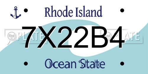 7X22B4 Rhode Island License Plate