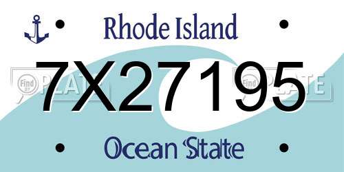 7X27195 Rhode Island License Plate