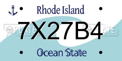 7X27B4 Rhode Island License Plate