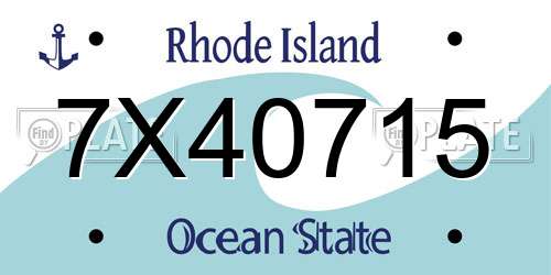 7X40715 Rhode Island License Plate