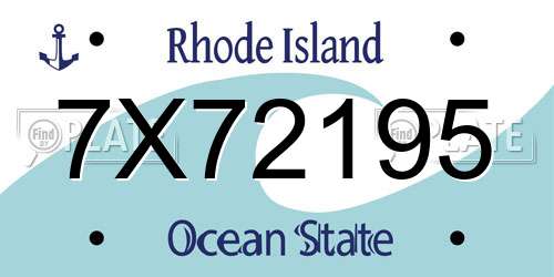 7X72195 Rhode Island License Plate