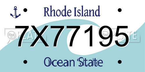 7X77195 Rhode Island License Plate