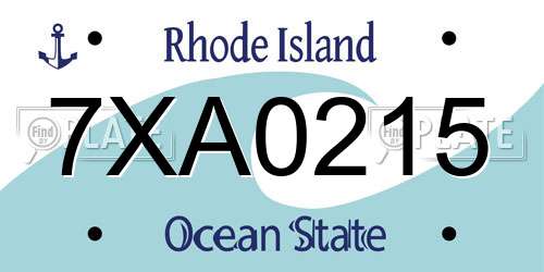 7XA0215 Rhode Island License Plate