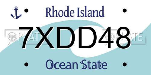 7XDD48 Rhode Island License Plate