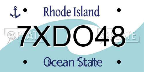 7XDO48 Rhode Island License Plate