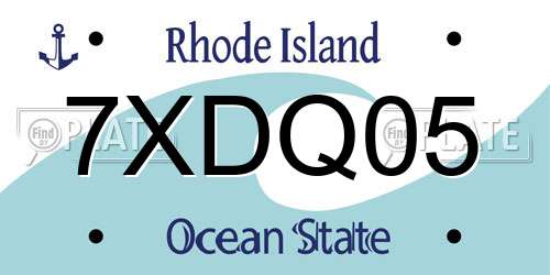 7XDQ05 Rhode Island License Plate