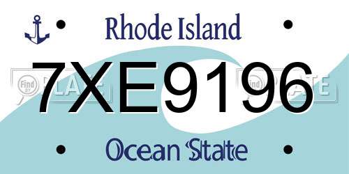 7XE9196 Rhode Island License Plate