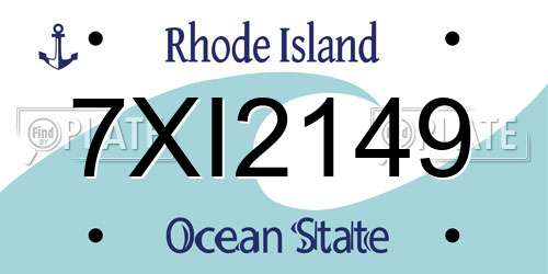 7XI2149 Rhode Island License Plate