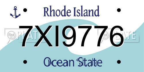 7XI9776 Rhode Island License Plate