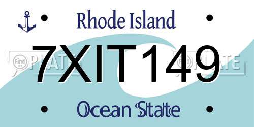 7XIT149 Rhode Island License Plate