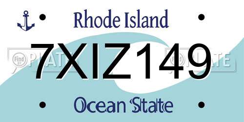 7XIZ149 Rhode Island License Plate