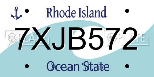 7XJB572 Rhode Island License Plate