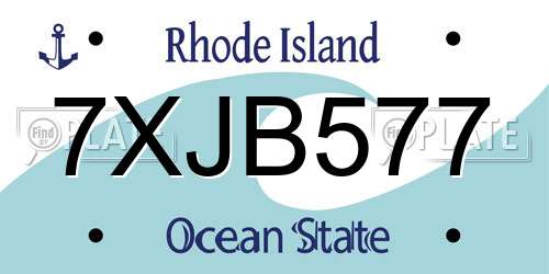 7XJB577 Rhode Island License Plate