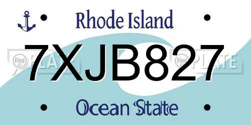 7XJB827 Rhode Island License Plate