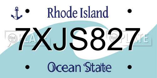 7XJS827 Rhode Island License Plate