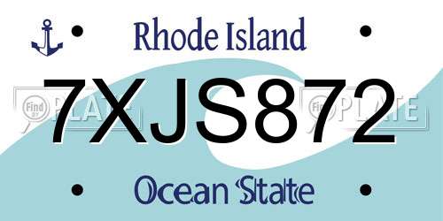 7XJS872 Rhode Island License Plate