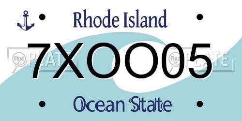 7XOO05 Rhode Island License Plate