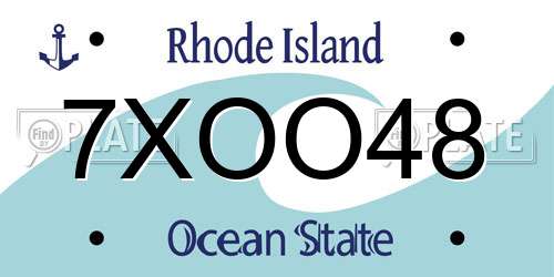 7XOO48 Rhode Island License Plate