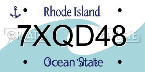 7XQD48 Rhode Island License Plate
