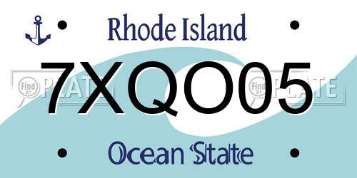7XQO05 Rhode Island License Plate