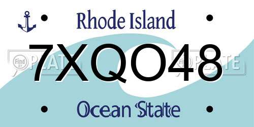 7XQO48 Rhode Island License Plate