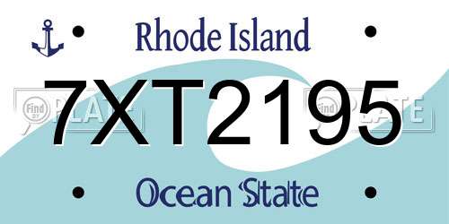 7XT2195 Rhode Island License Plate