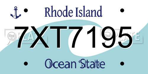 7XT7195 Rhode Island License Plate