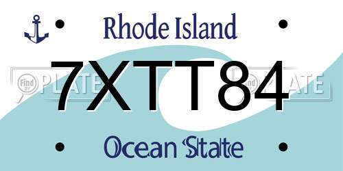 7XTT84 Rhode Island License Plate