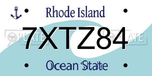 7XTZ84 Rhode Island License Plate